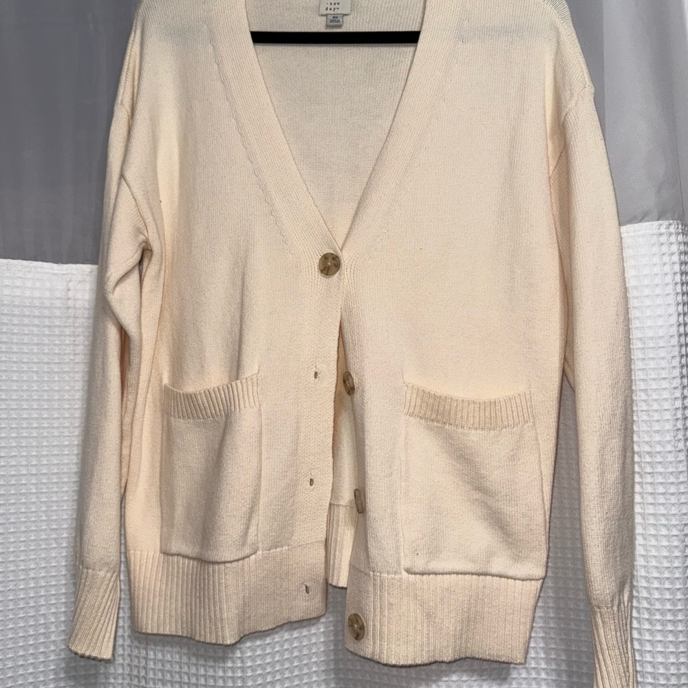 Cream Button-Up Women's Sweater